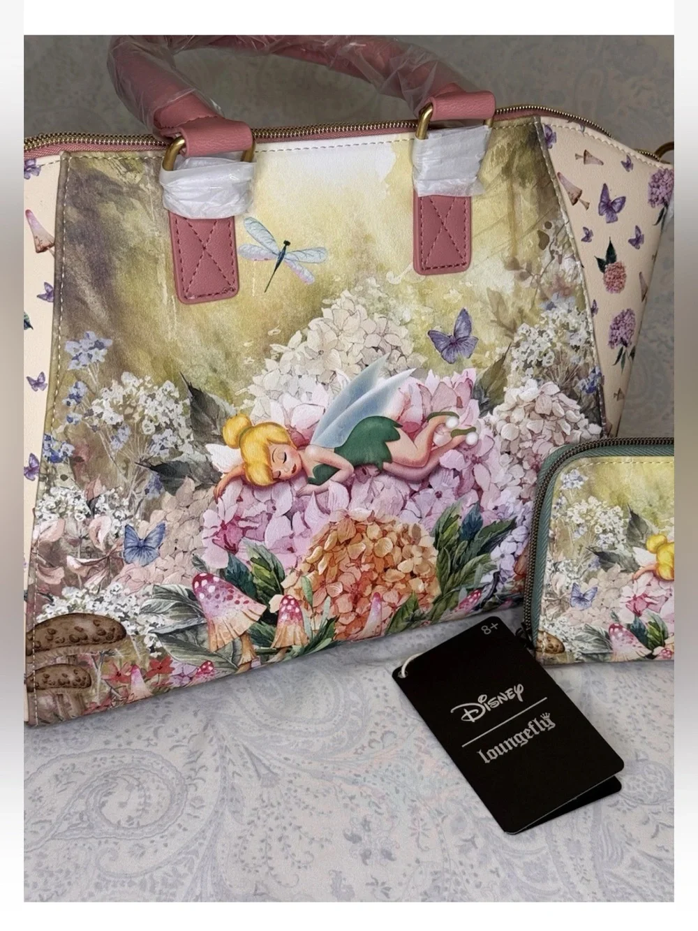 Loungefly Tinkerbell Flower Nap Satchel & Wallet